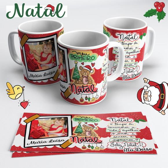 Caneca de Cerâmica Natal Meu Primeiro Natal