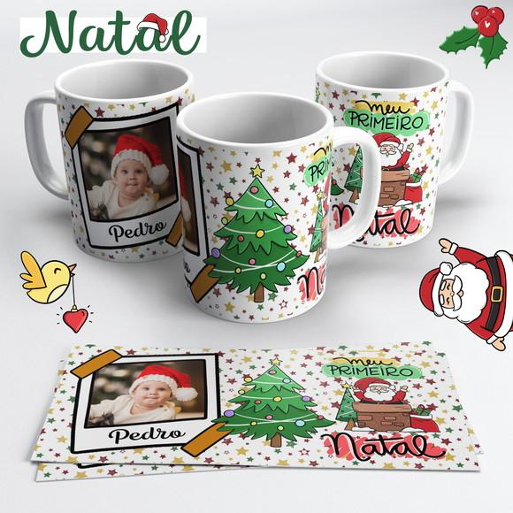 Caneca de Cerâmica Natal Meu Primeiro Natal