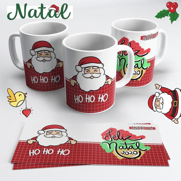Caneca de Cerâmica Natal Papai Noel Ho Ho Ho