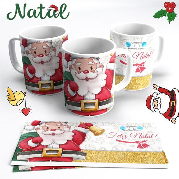 Caneca de Cerâmica Natal Papai Noel para Empresas