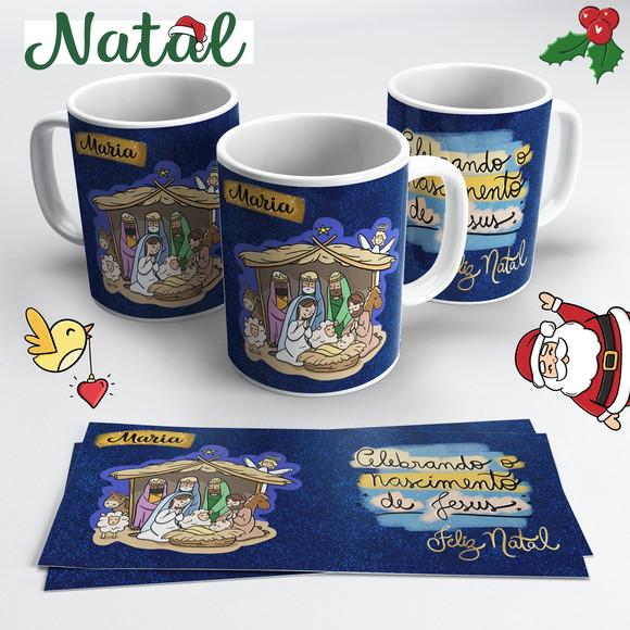Caneca de Cerâmica Natal Presépio