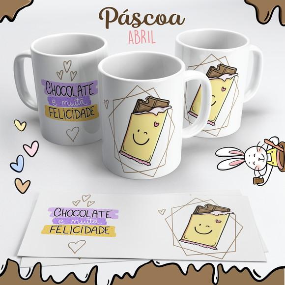 Caneca de Cerâmica Páscoa Barra de Chocolate