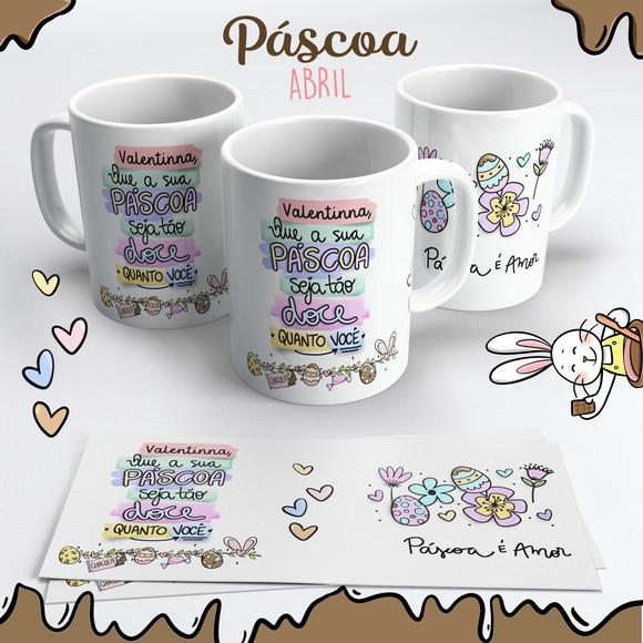 Caneca de Cerâmica Páscoa É Amor