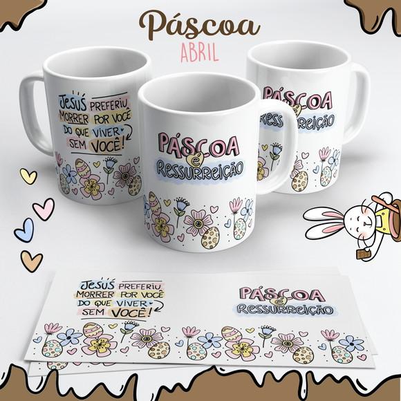 Caneca de Cerâmica Páscoa Jesus Ressurreição