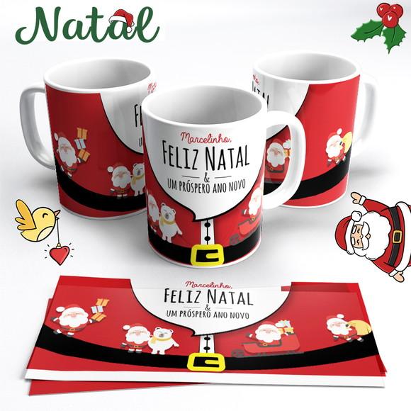Caneca de Natal Cinto do Papai Noel