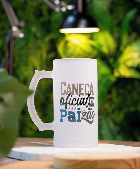Caneca de Chopp Dia dos Pais Vidro Jateada