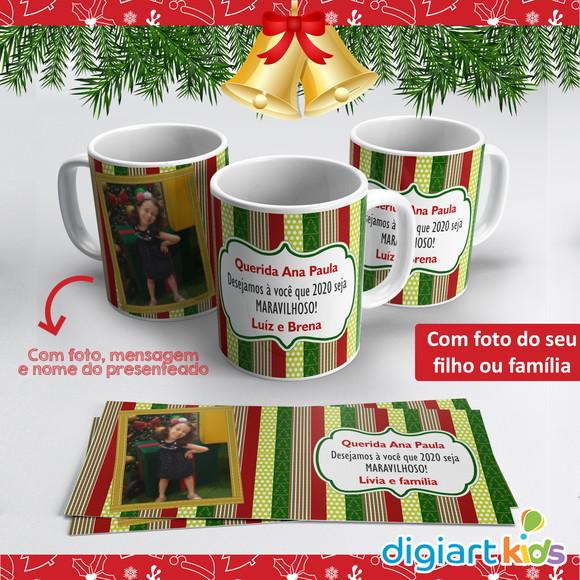 Caneca de Natal com Mensagem e Foto