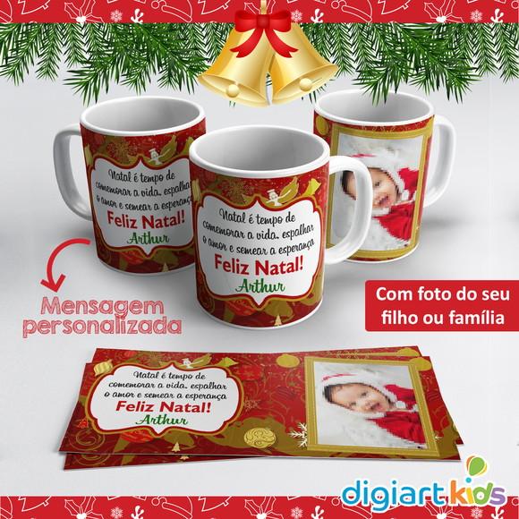 Caneca de Natal com Foto e Mensagem