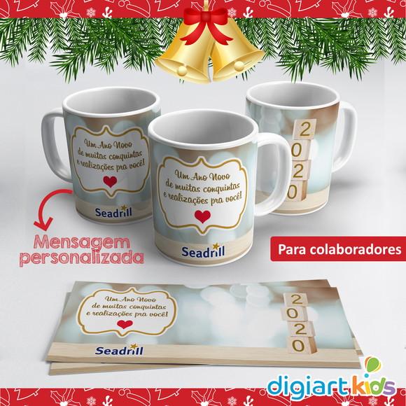 Caneca de Natal e Ano Novo para Empresa com Logo