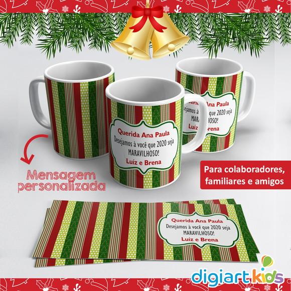 Caneca de Natal Listras