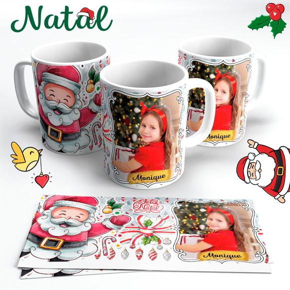 Caneca de Natal Papai Noel com Foto
