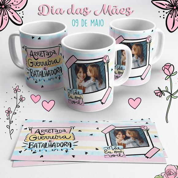 Caneca Dia das Mães com Foto - Arretada, Guerreira e Batalha