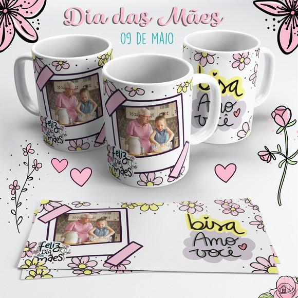 Caneca Dia das Mães com Foto - Bisa Amo Você