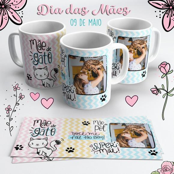 Caneca Dia das Mães com Foto - Mãe de Gato