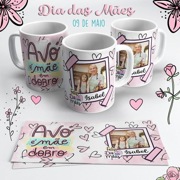 Caneca Dia das Mães com Foto - Vó é Mãe em Dobro