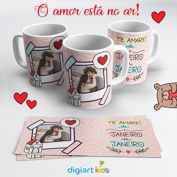 Caneca Dia dos Namorados com Foto Te Amarei de Janeiro a Jan