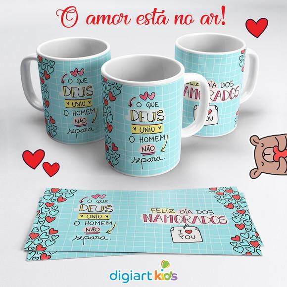 Caneca Dia dos Namorados O que Deus Uniu o Homem não Separa