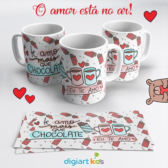 Caneca Dia dos Namorados Te Amo mais que Chocolate