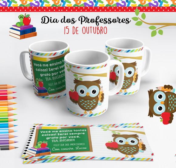 Caneca Dia dos Professores Coruja Sábia