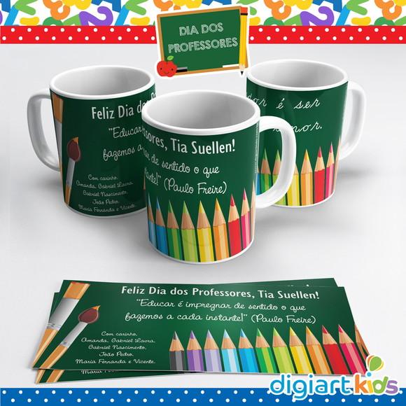 Caneca Dia dos Professores Lápis de Cor