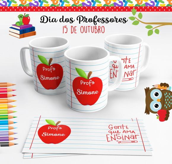 Caneca na Tubolata Dia dos Professores Gente Que Ama Ensinar