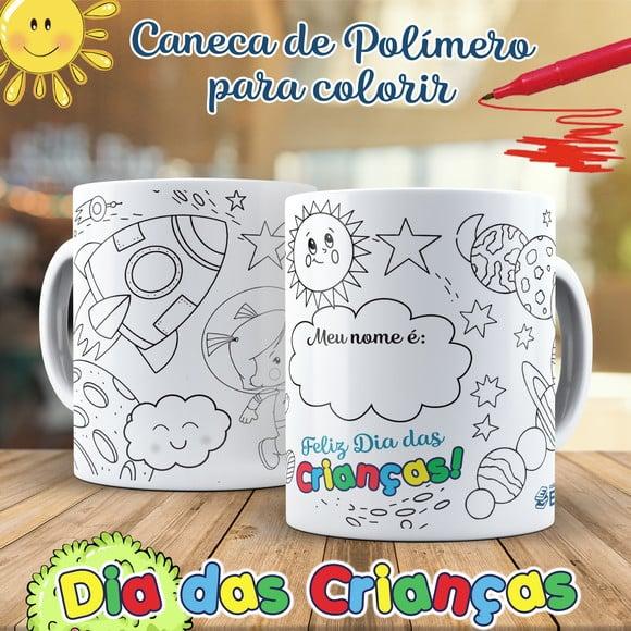 Caneca para Colorir Astronauta