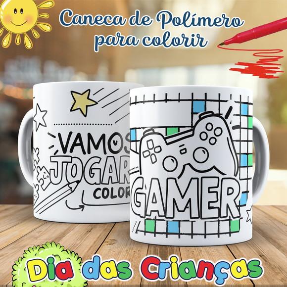 Caneca para Colorir Dia das Crianças
