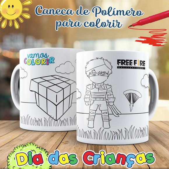 Caneca para Colorir Free Fire