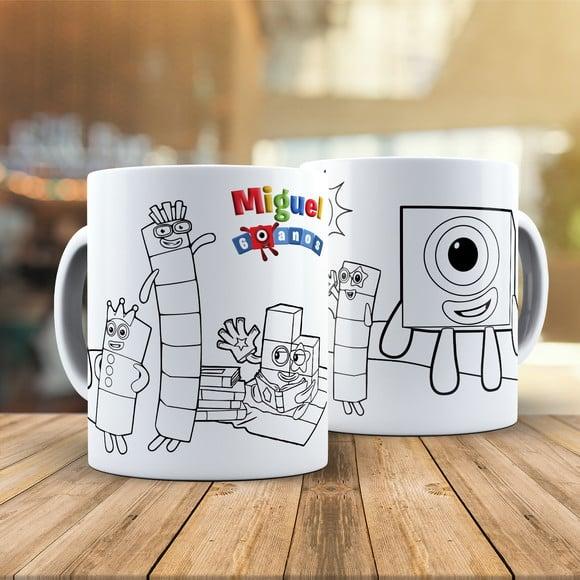 Caneca para Colorir Numberblocks