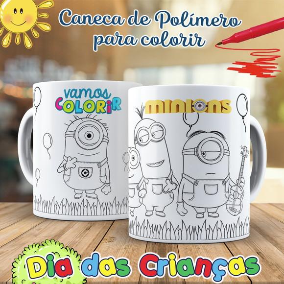 Caneca para Colorir Minions