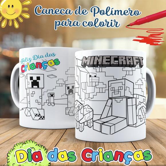 Caneca para Colorir Minecraft