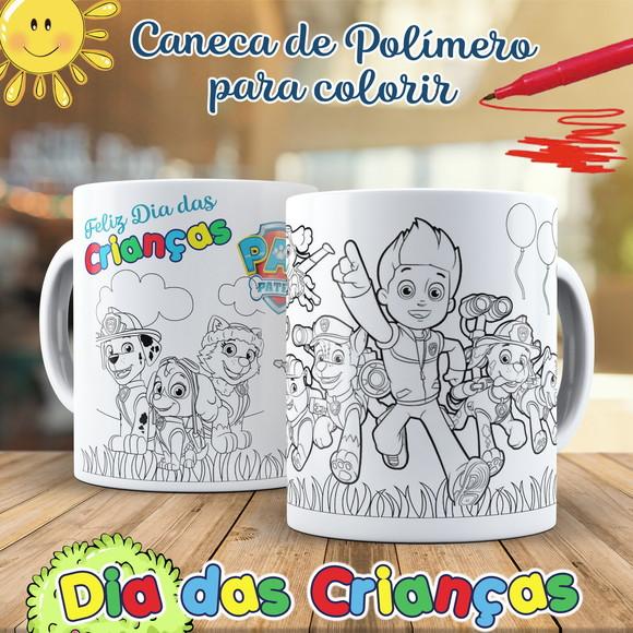 Caneca para Colorir Patrulha Canina