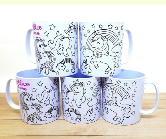 Caneca para Colorir Unicórnio