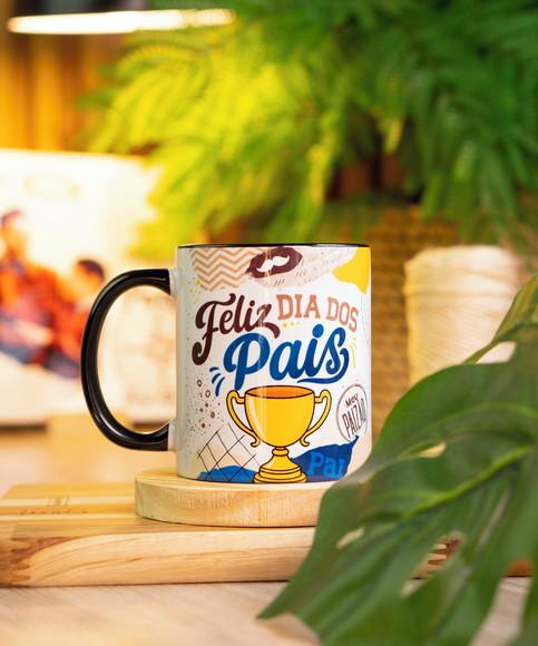 Caneca Personalizada Dia dos Pais Alça Colorida