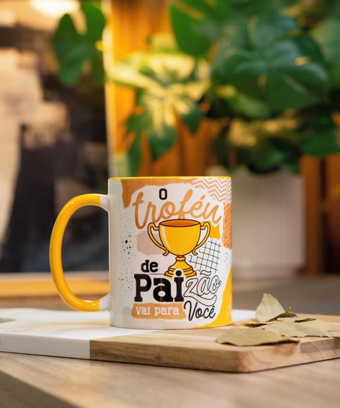 Caneca Personalizada Dia dos Pais Alça Colorida