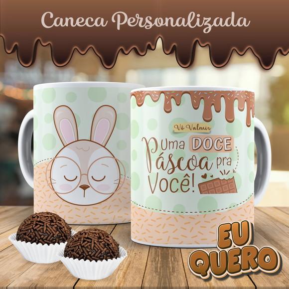 Caneca Personalizada Páscoa Coelhinho de Óculos