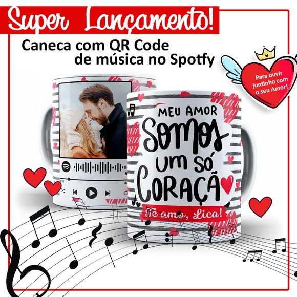 Caneca QR Code Dia dos Namorados - Somos um Só Coração