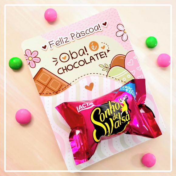 Cartão com Bombom Páscoa Oba Chocolate