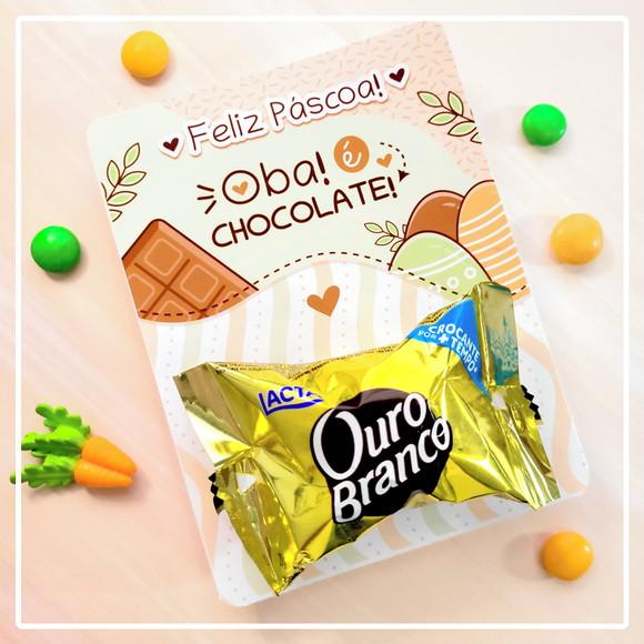 Cartão com Bombom Páscoa Oba Chocolate