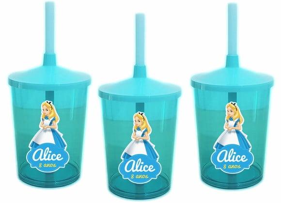 Copo Com Canudo Alice