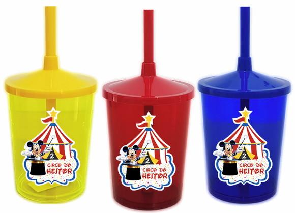 Copo com Canudo Circo do Mickey