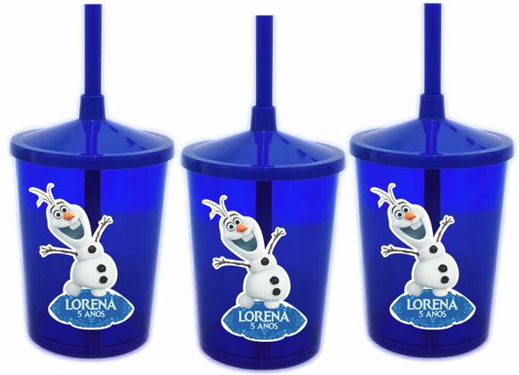 Copo com Canudo Frozen Olaf Prazo Reduzido