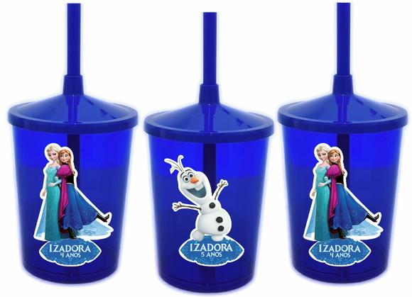 Copo com Canudo Frozen Olaf Prazo Reduzido