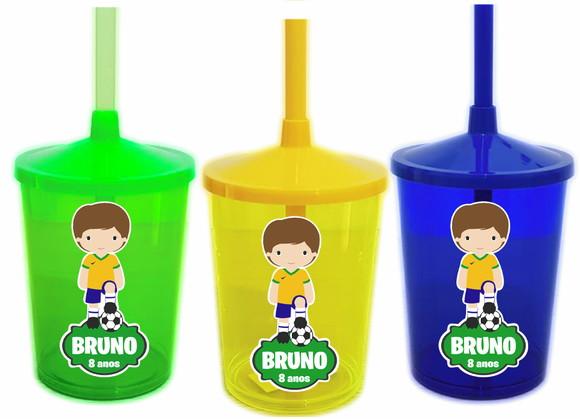 Copo Com Canudo Futebol Brasil