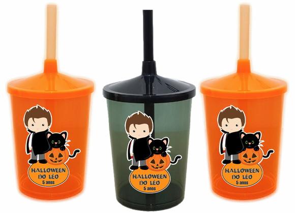 Copo Com Canudo Halloween Vampiro