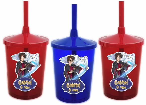 Copo Com Canudo Harry Potter