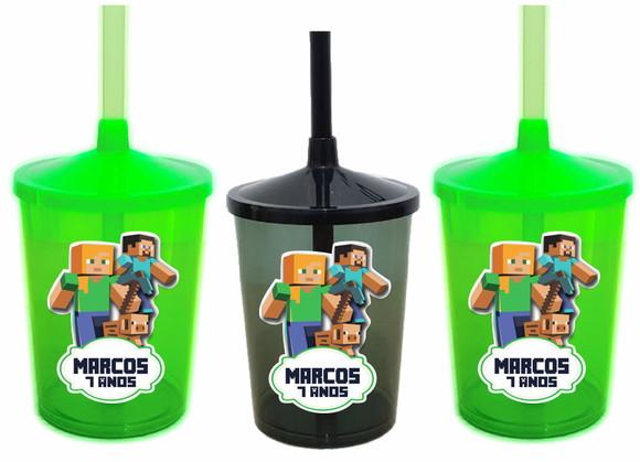 Copo com Canudo Minecraft
