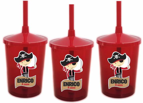 Copo com Canudo Pirata