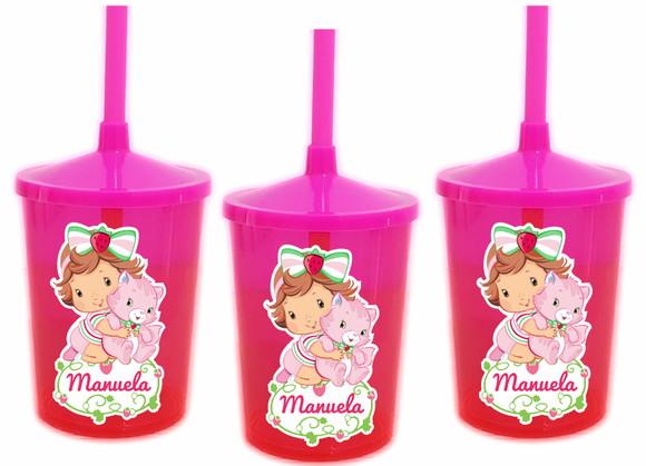 Copo com Canudo Shake Twister Baby Moranguinho