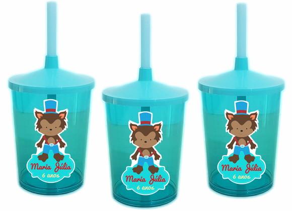 Copo com Canudo Shake Twister Chapeuzinho Vermelho